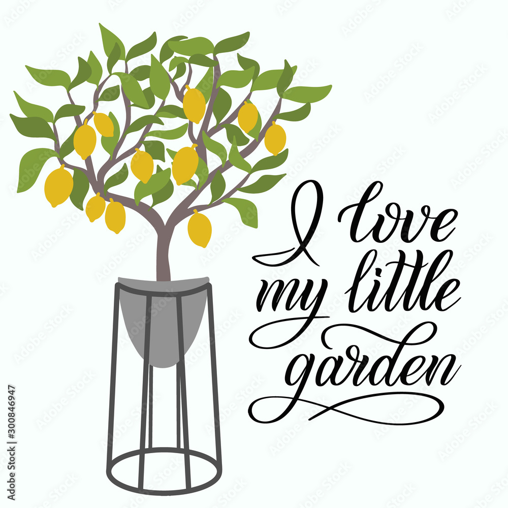 The Word GARDEN Calligraphy Butterfly Defined Dictionary Definition