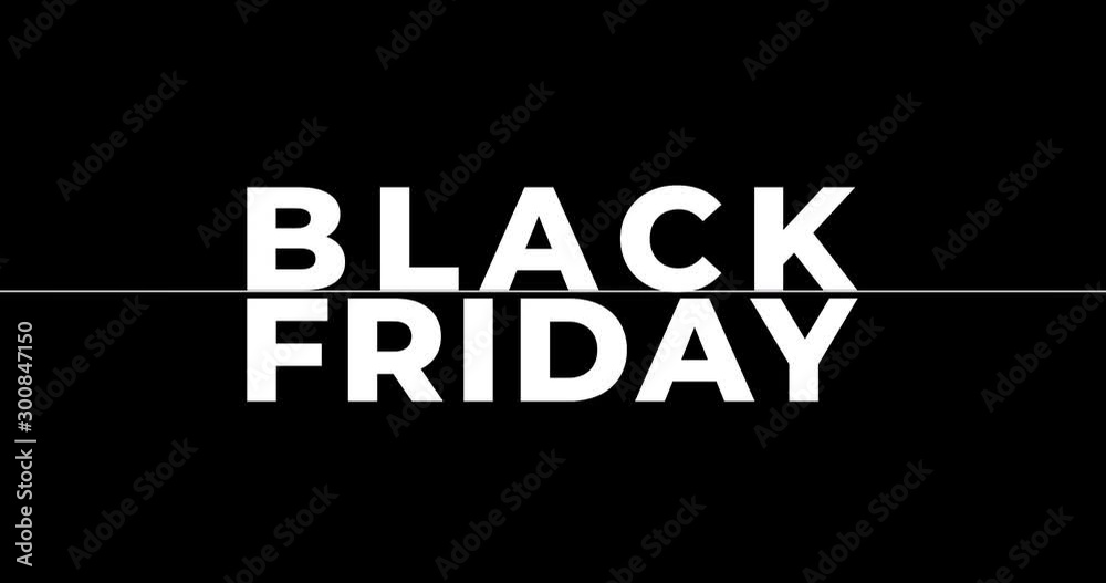 Black Friday concept animation in alpha black and white for promotions and sales Black Friday concept animation in alpha black and white for promotions and sales