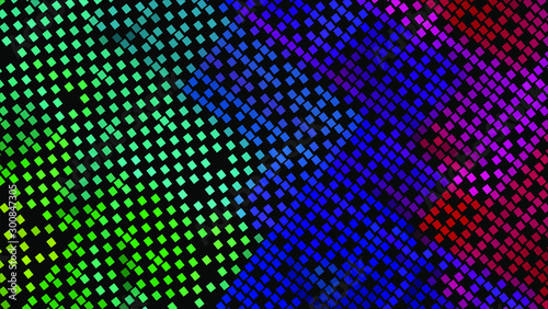 Geometric design. Halftone geometric design with a set of colorful abstract rhombuses. Multicolor, rainbow vector layout with lines, rectangles. Decorative design in an abstract style with rectangles.