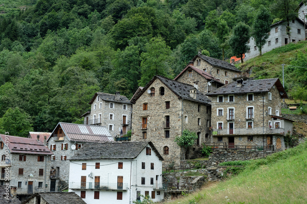 Hardly inhabited village in the Italian Piedmont