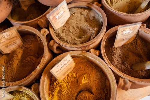 Spices for sale in a market photo