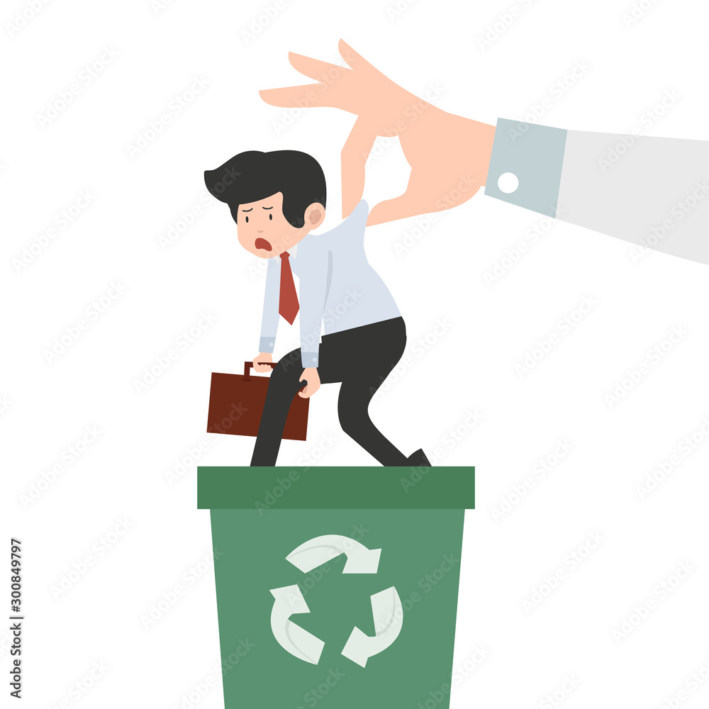hand holding businessman  recycling concept