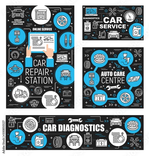 Vehicle diagnostic and car repair service outline