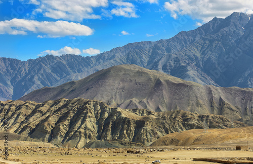 View of dry mountain range of Himalayas in Ladakh  India