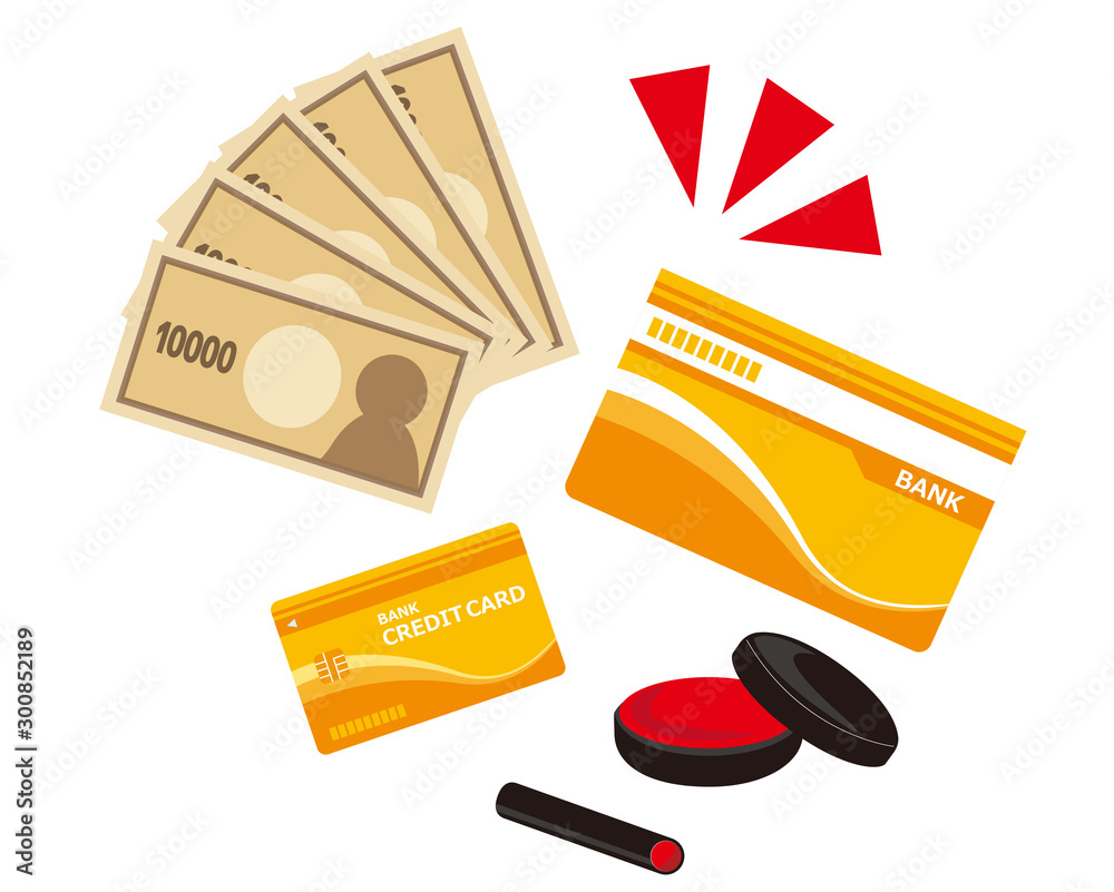 キャッシュカード クレジットカード Card 銀行 通帳 判子 アイコン 一万円 Vektornyj Obekt Stock Adobe Stock