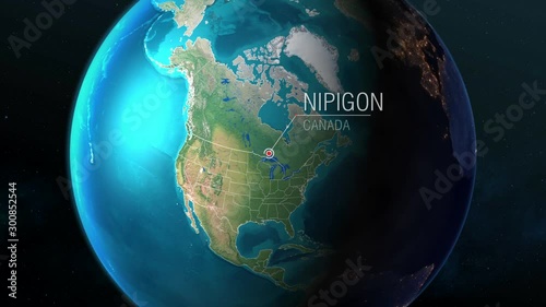 Canada - Nipigon - Zooming from space to earth photo