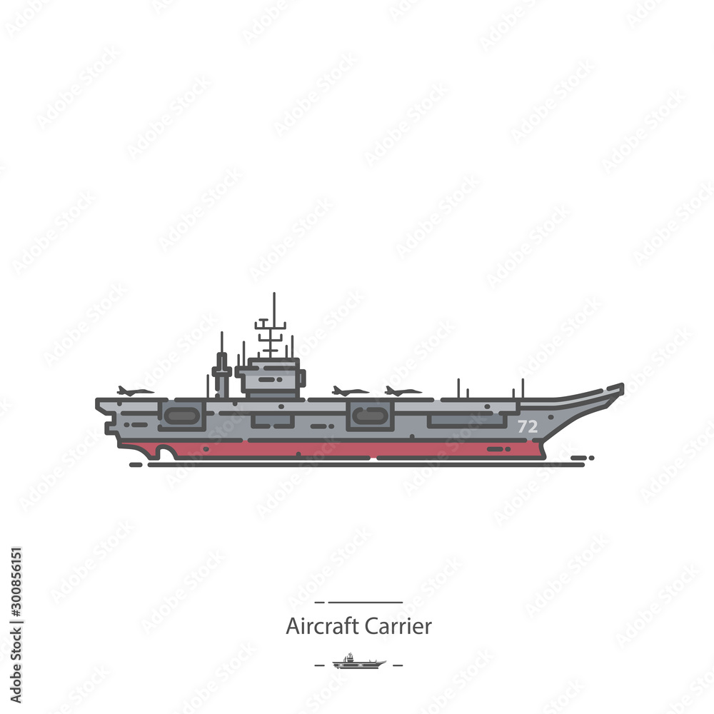 Aircraft Carrier - Line color icon