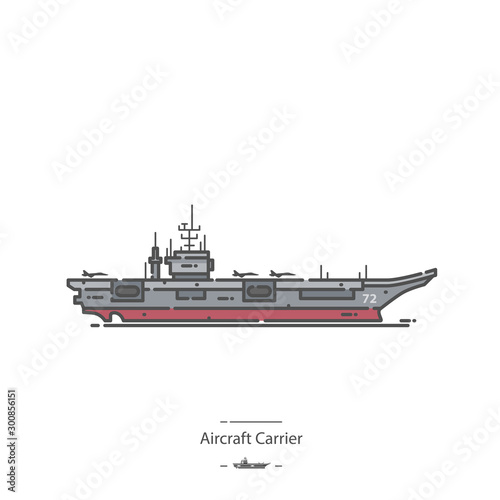 Aircraft Carrier - Line color icon
