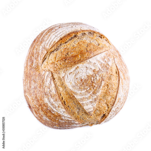 Top view homemade bread on a white background to paste in your design