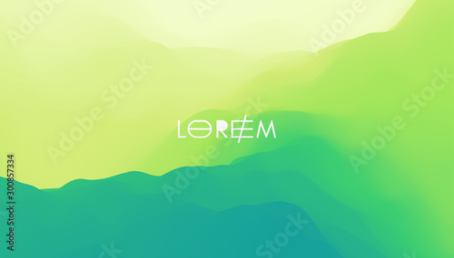 Landscape with green mountains. Mountainous terrain. Abstract nature background. Vector illustration.