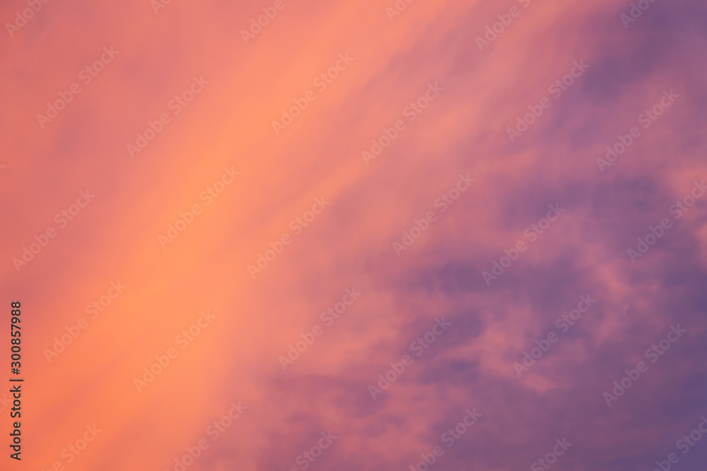 Dramatic sunrise sky shades of the orange, natural background.
