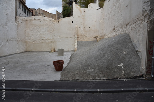 The site of the collapse of two residential buildings street of Aubagne, a year after the tragedy. Eight people lost their lives