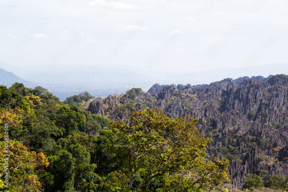 Fototapeta premium Scenic view of mountain against cloud sky at Bolikhamxay province, Laos