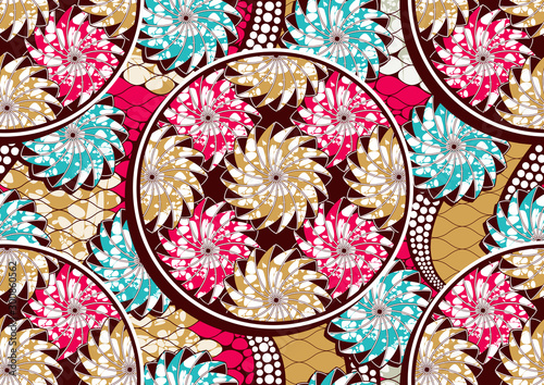 african fashion seamless pattern ornament in vibrant colours, picture art and abstract background for Fabric Print, Scarf, Shawl, Carpet, Kerchief, Handkerchief,vector illustration file EPS10. 