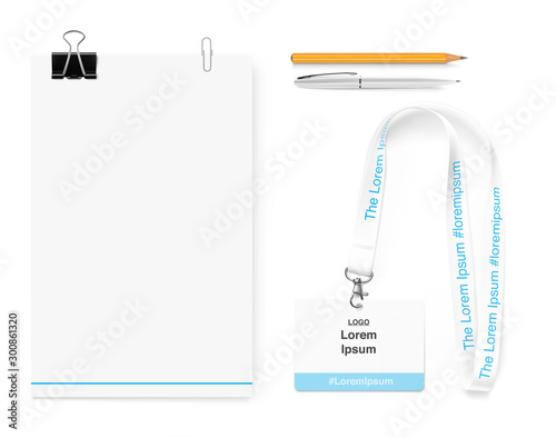 Stationery for brending, business, office. Vector illustration isolated on white background. Ready  for you design, promotion, advertising and etc.