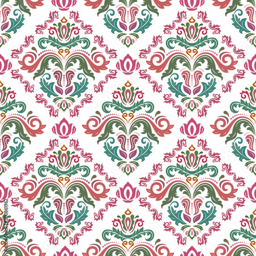 Classic seamless pattern. Damask orient ornament. Classic vintage background. Orient ornament for fabric  wallpaper and packaging