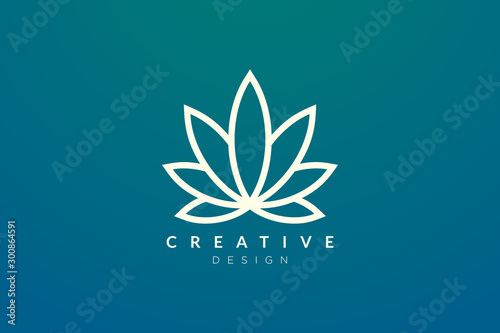 Design abstract flower and leaf logo for spa, hotel, beauty, health, fashion, cosmetic, boutique, salon, yoga, therapy. Simple and modern vector design for your business brand or product. © Murnifine
