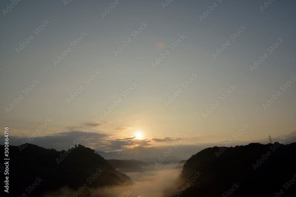 城山大橋からの日の出