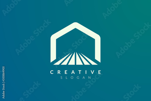 Stage logo design. Minimalist and modern vector illustration design suitable for community, business, and product brands.