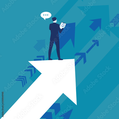 team leader concept, business development and arrows