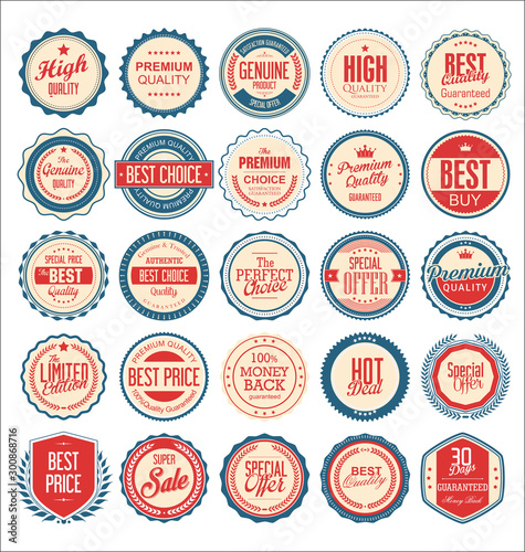 Retro vintage badges and labels collection