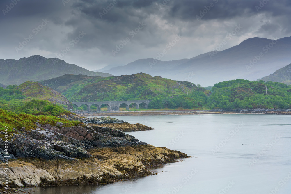 Fototapeta premium Beautiful landscape in Scotland even raining in summer