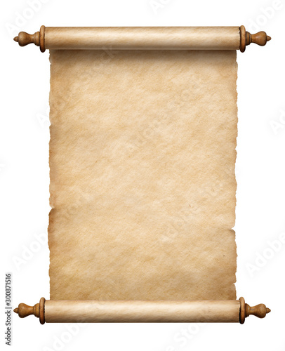 old vertical paper scroll isolated