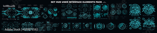 Futuristic HUD virtual graphic touch user interface, HUD interface elements. HUD dashboard display