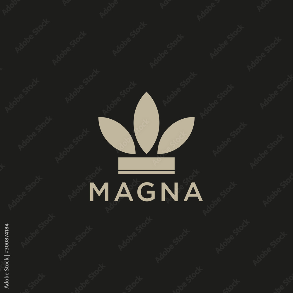 Fototapeta premium crown nature logotype. leaf, king, template, vector