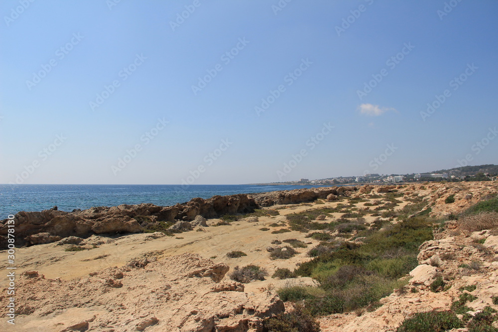view of coast of sea in cyprus