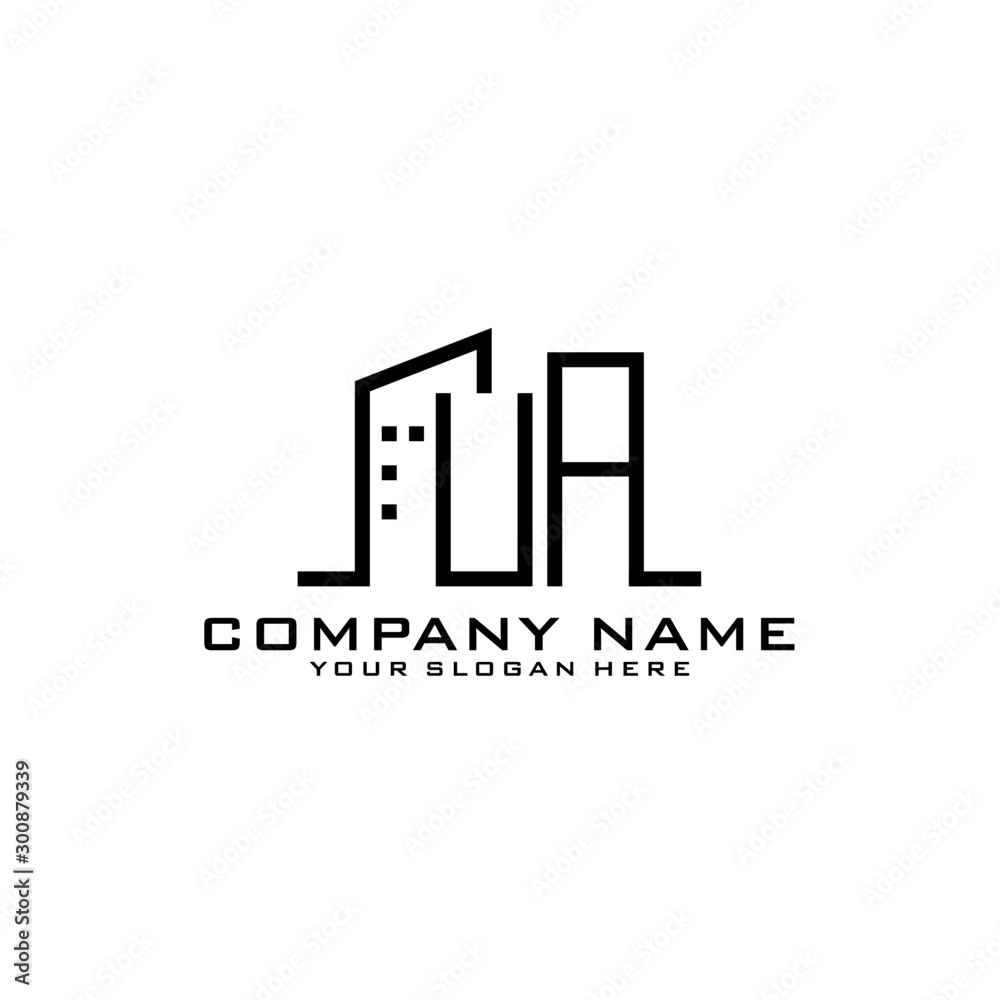 UA With Building For Construction Company Logo