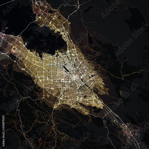 Map San Jose city. California