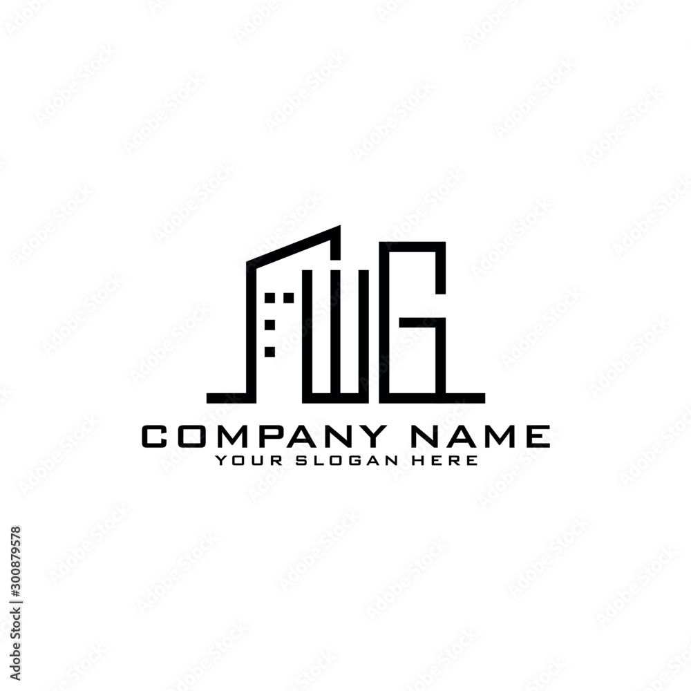 WG With Building For Construction Company Logo