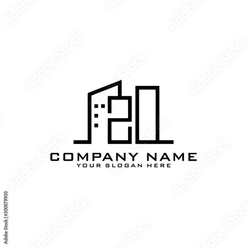 ZO With Building For Construction Company Logo