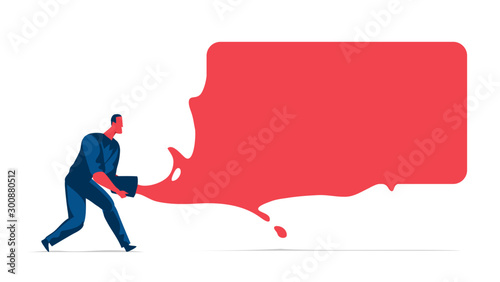 Fluid copy space vector illustration isolated on white background 