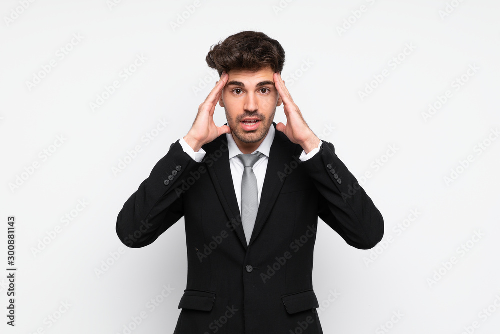 Young businessman over isolated white background with surprise facial expression Young businessman over isolated white background with surprise facial expression