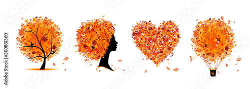 Autumn leaves set for your design.
