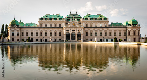 Amazing view of famous Schloss Belvedere, built by Johann Lukas von Hildebrandt as a summer residence for Prince Eugene of Savoy, Vienna, Austria
