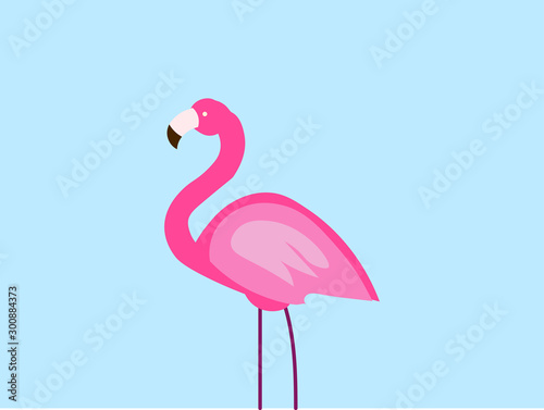 Pink flamingo, illustration, vector on white background.