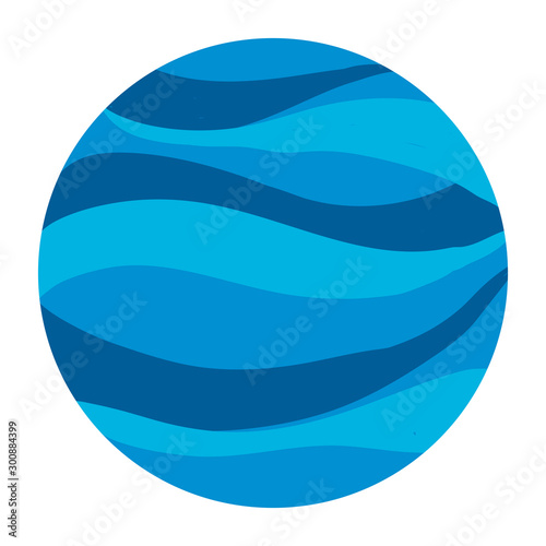 Neptun planet, illustration, vector on white background.