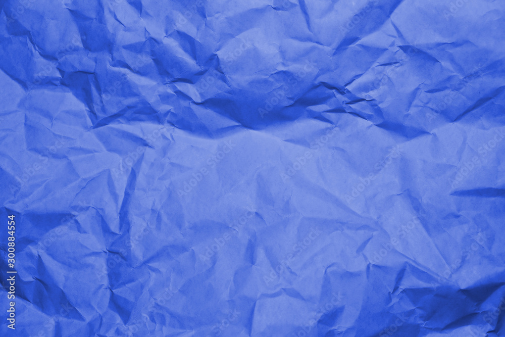 Obraz premium Blue crumpled paper texture background.