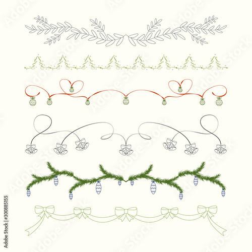 Set of Christmas Dividers and Design Elements