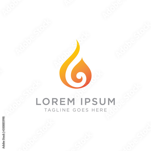 Logo Design with Abstract Fire Icon