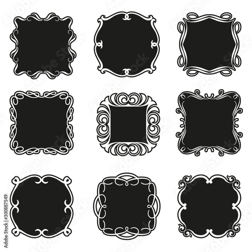 Set of decorative patterns for design frameworks and banners