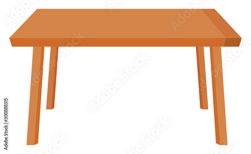 Kitchen table, illustration, vector on white background.