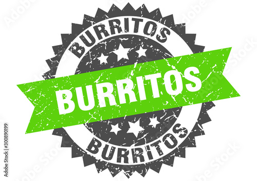 burritos grunge stamp with green band. burritos