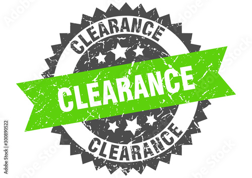 clearance grunge stamp with green band. clearance