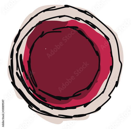Cranberry juice, illustration, vector on white background.