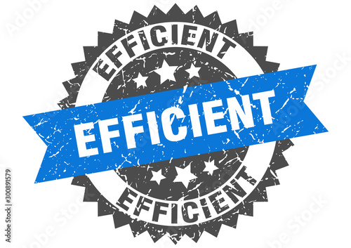 efficient grunge stamp with blue band. efficient