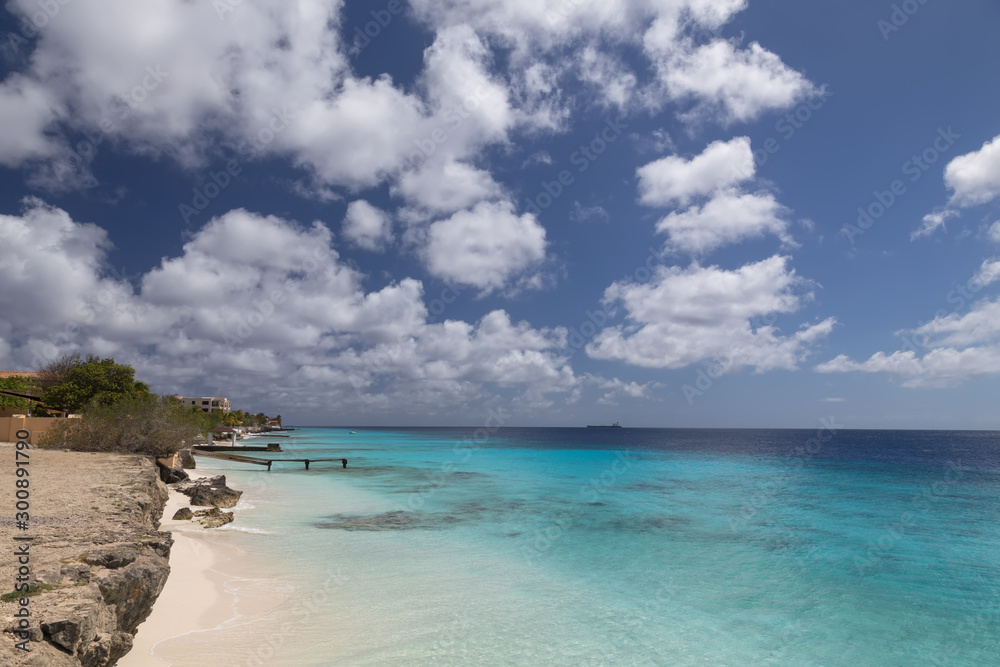 sea beach coast tropical Bonaire island Caribbean sea